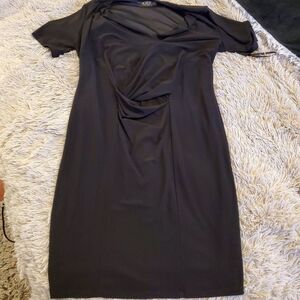 Beautiful black Igigi rouched front midi dress